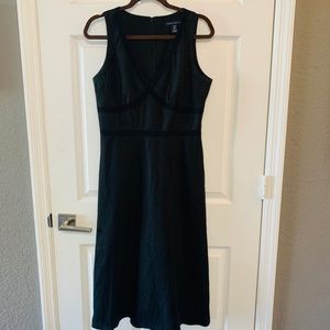 Ann Taylor Black Sleeveless  Linen Lined Dress